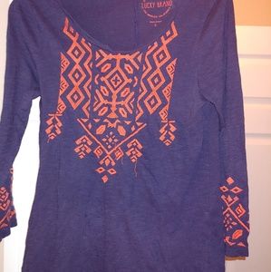 Lucky Navy cotton top